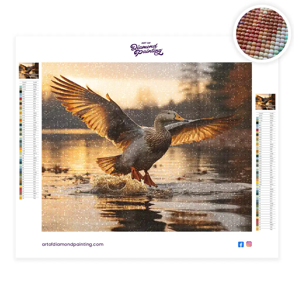 2 Flying geese birds diamond painting