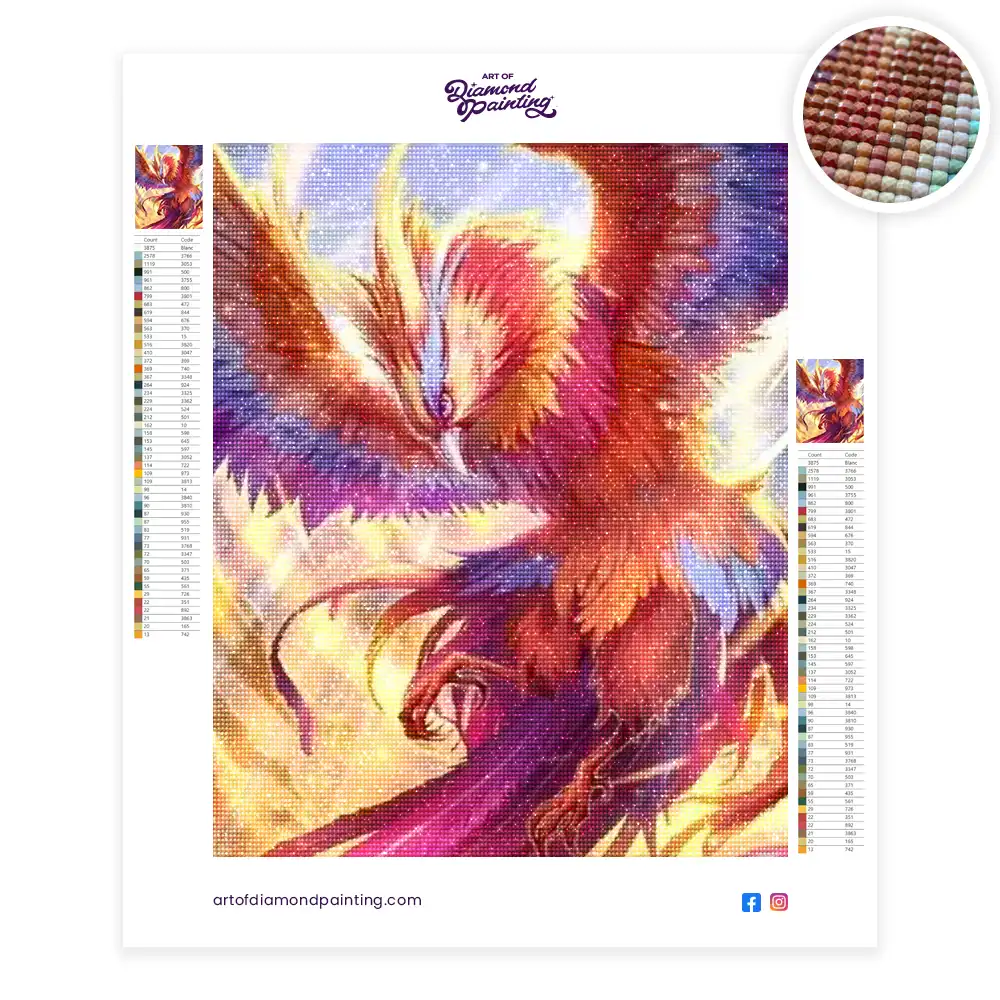 Powerful phoenix diamond painting