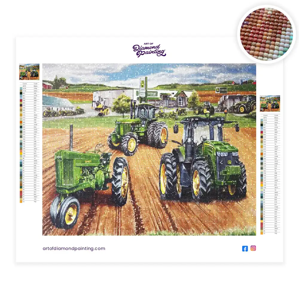 Farm tractors diamond painting