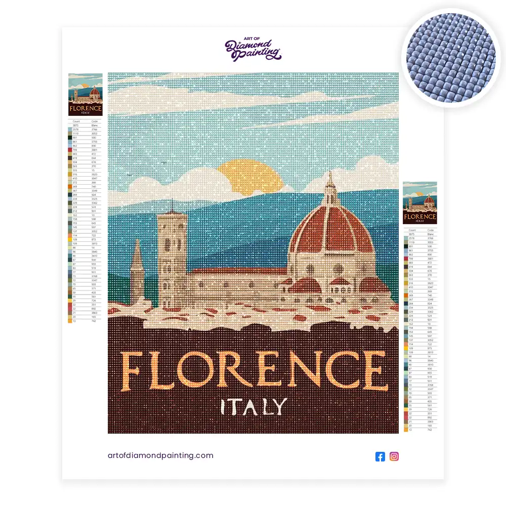 Florence Italy travel poster diamond painting