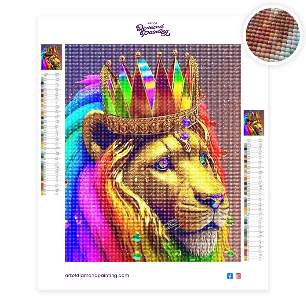 Lion specially shaped diamond painting