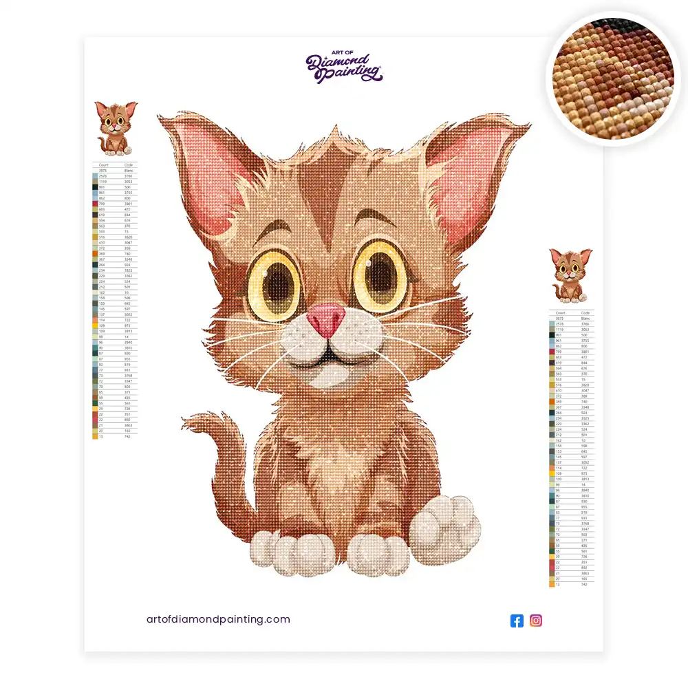 Brown kitten diamond painting