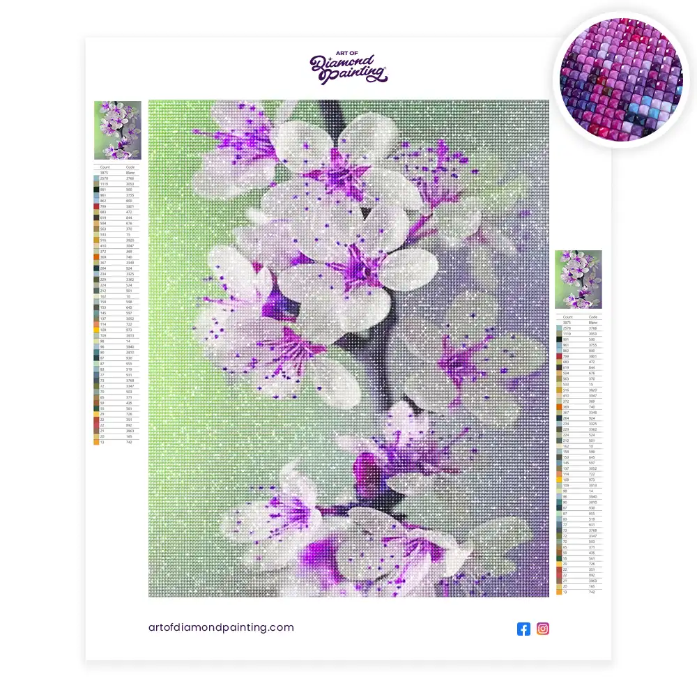 Purple orchid diamond painting