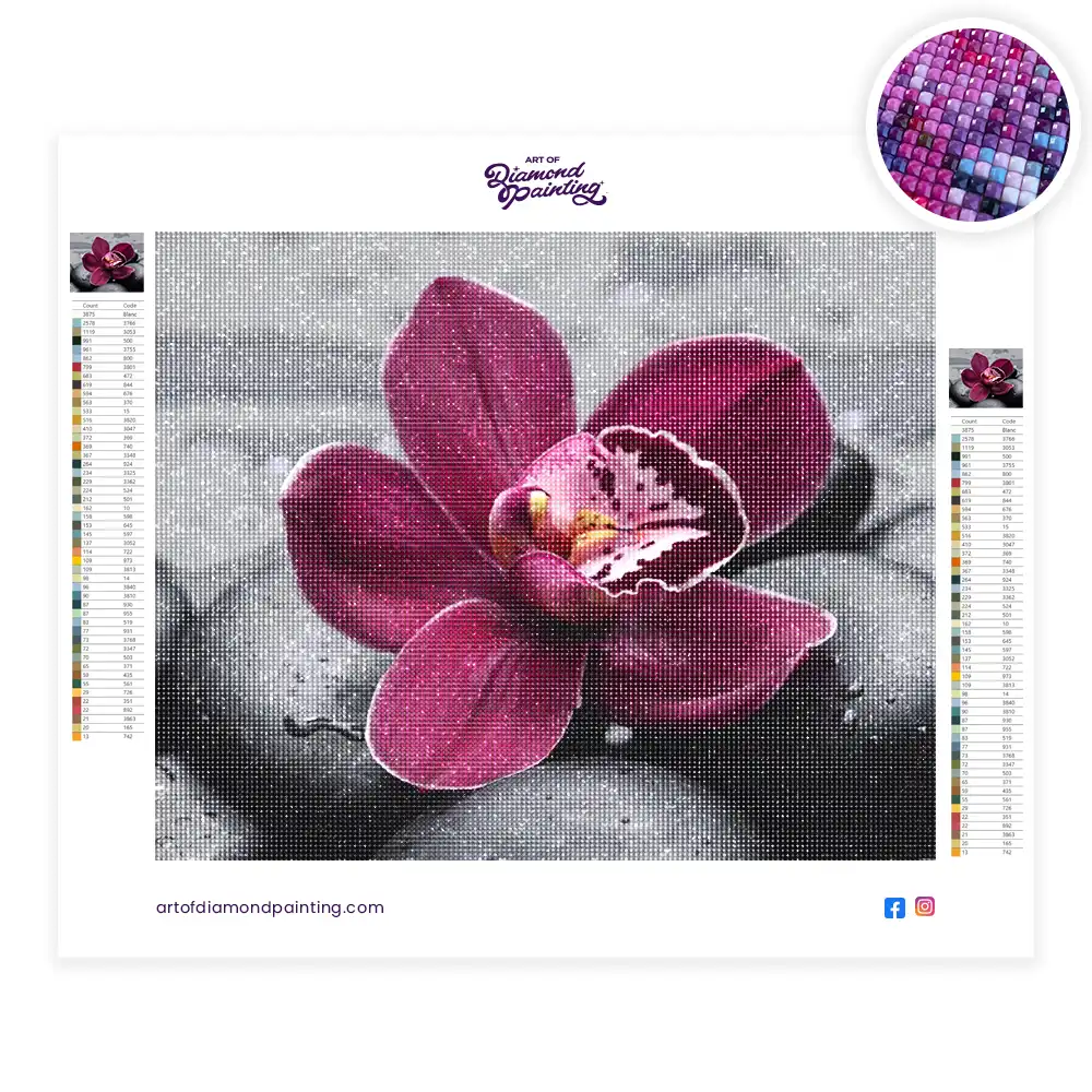 Purple Flowers Rhinestone Embroidery diamond painting