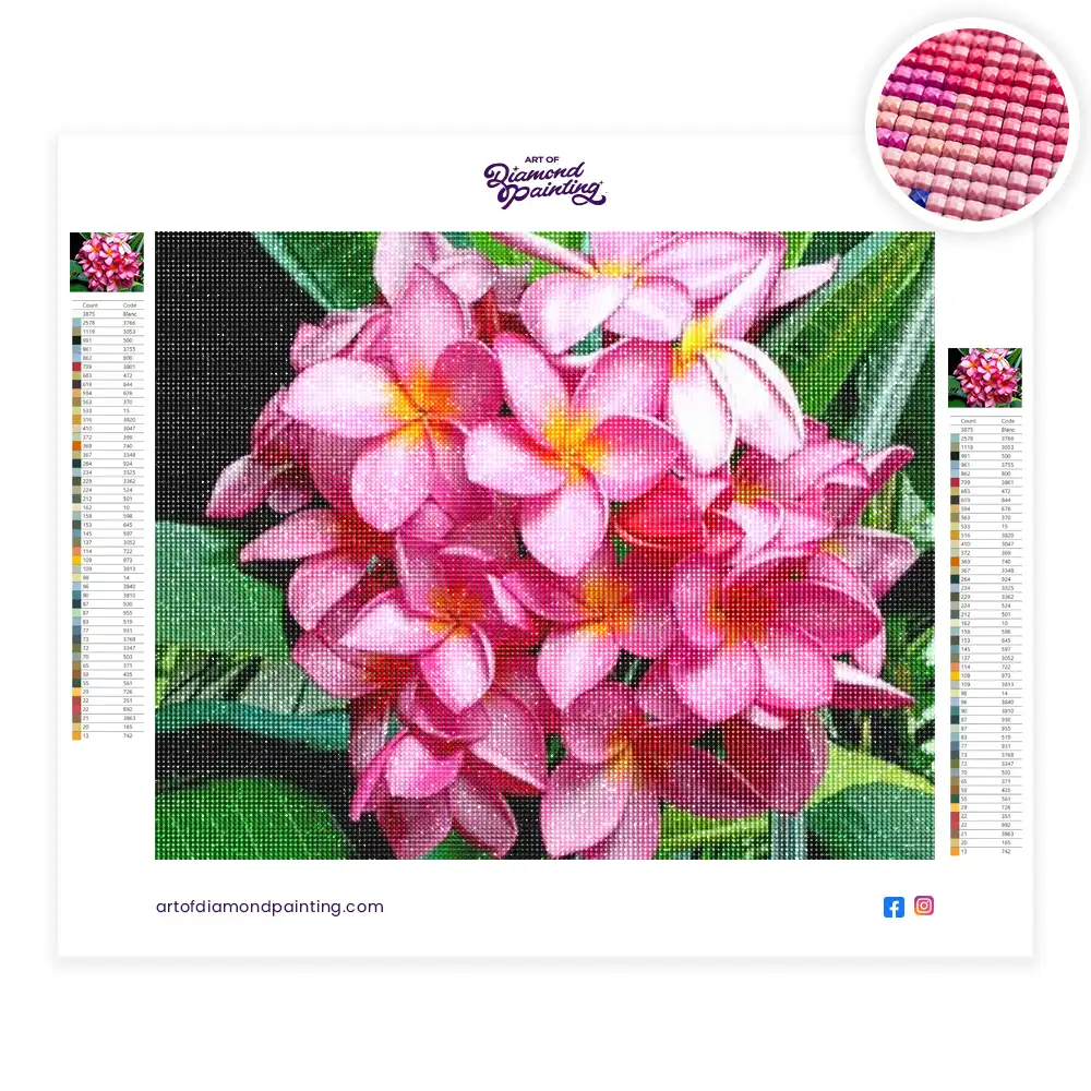 2 Pink plumeria diamond painting