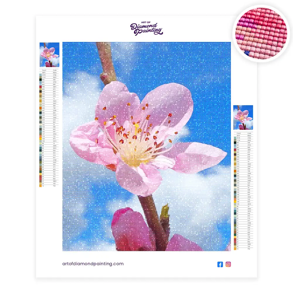 2 Pink cherry diamond painting