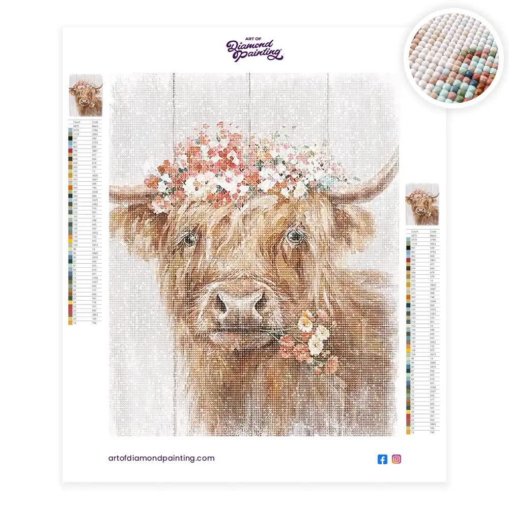 Highland Cow Diamond Painting Painting Diamond Painting Kits