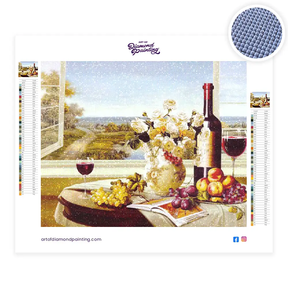 2 Wine & Fruits Still Life diamond painting