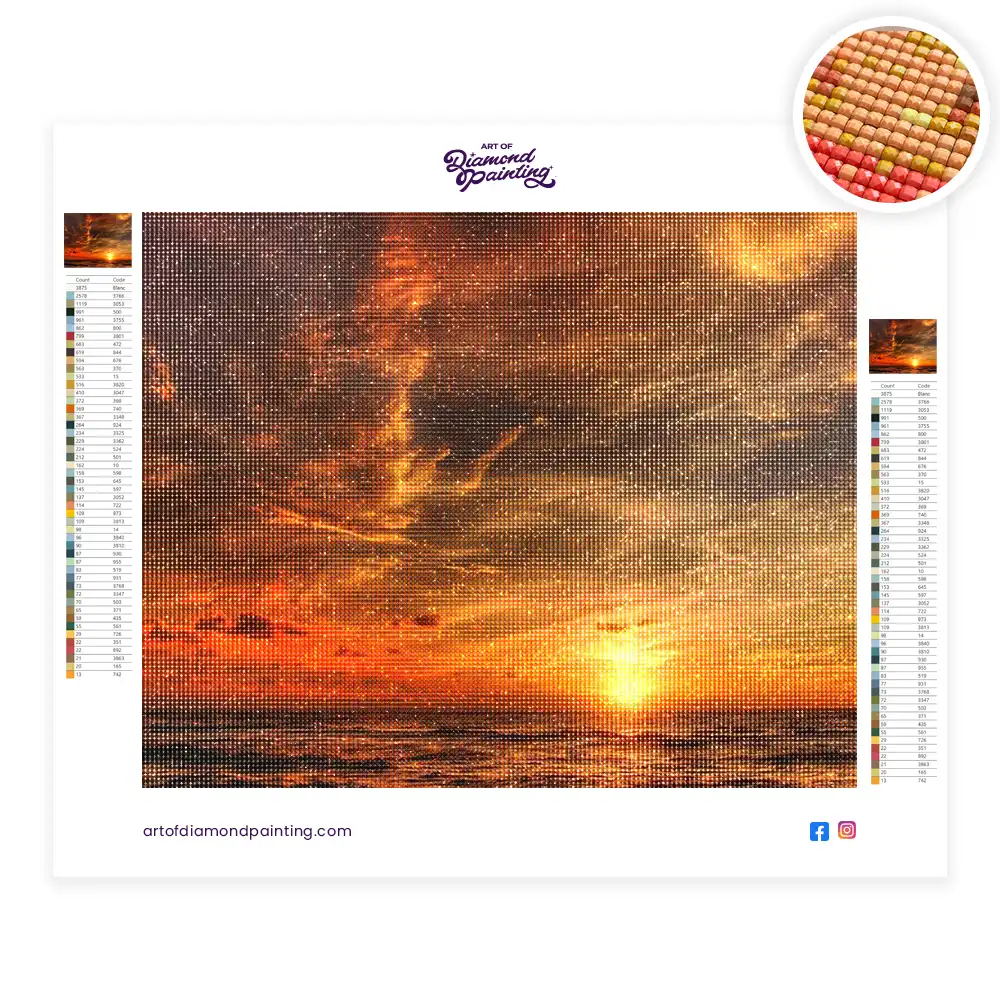 2 Sunset on the Horizon diamond painting