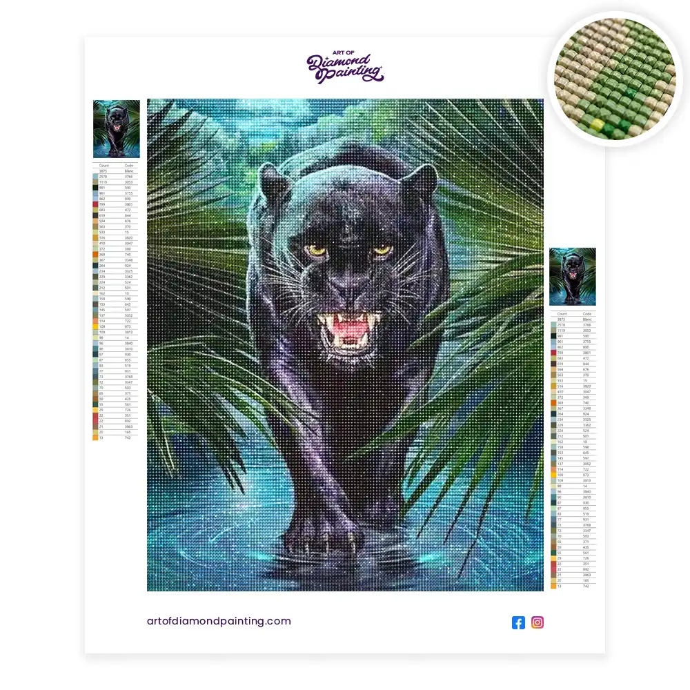 2 Black panther diamond painting