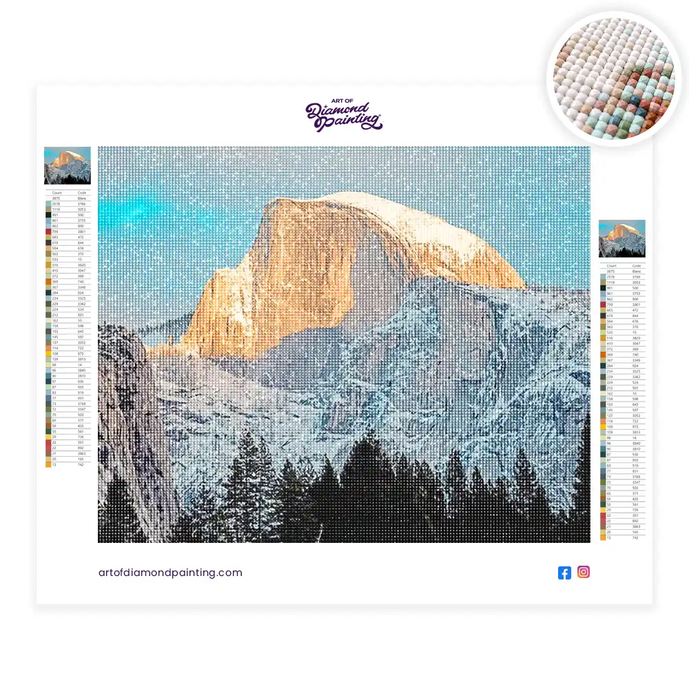 2 Mountain yosemite valley diamond painting