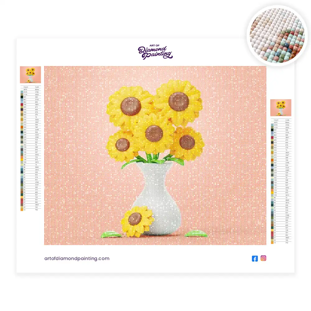 Sunflowers in a Vase diamond painting