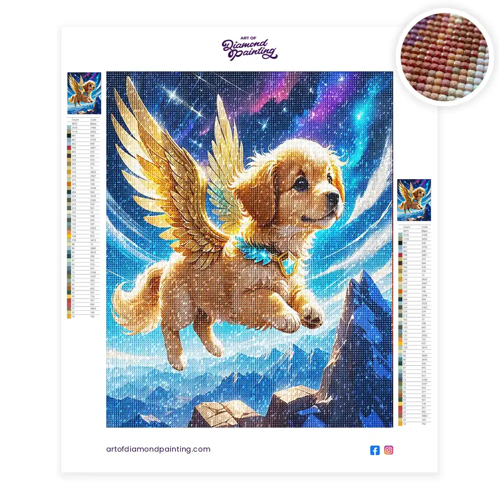 2 Golden puppy with open wings