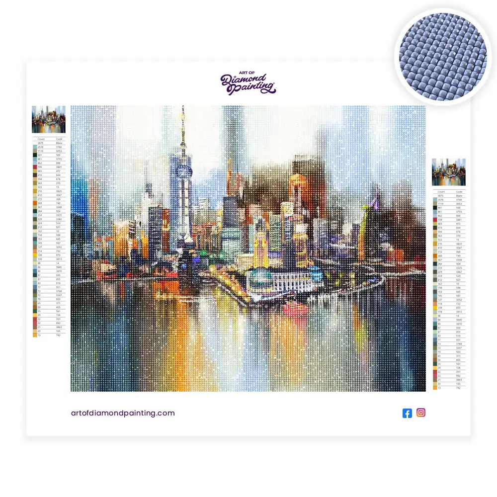 2 Dubai skyline diamond painting