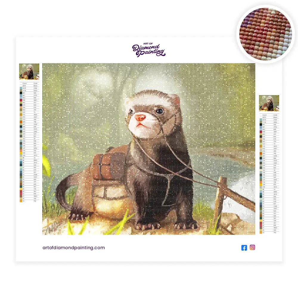 Ferret animal art diamond painting