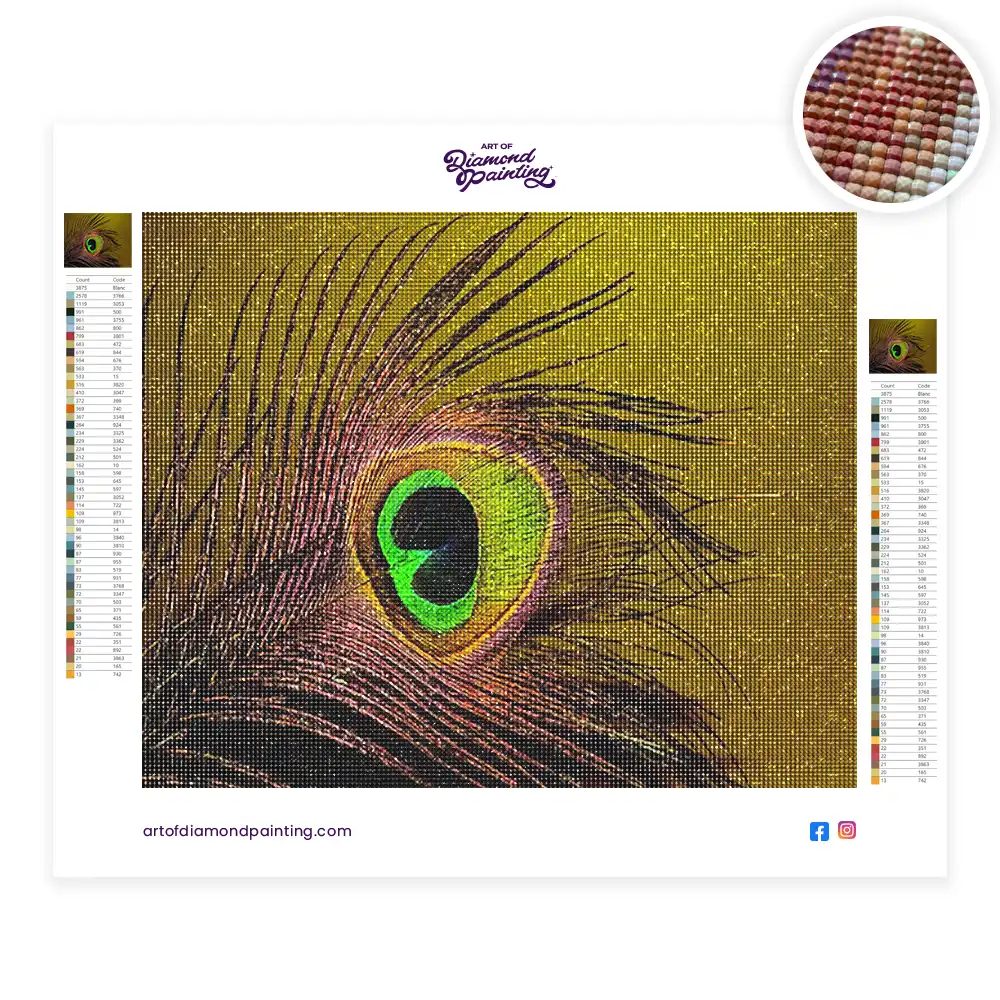 2 Peacock feather diamond painting