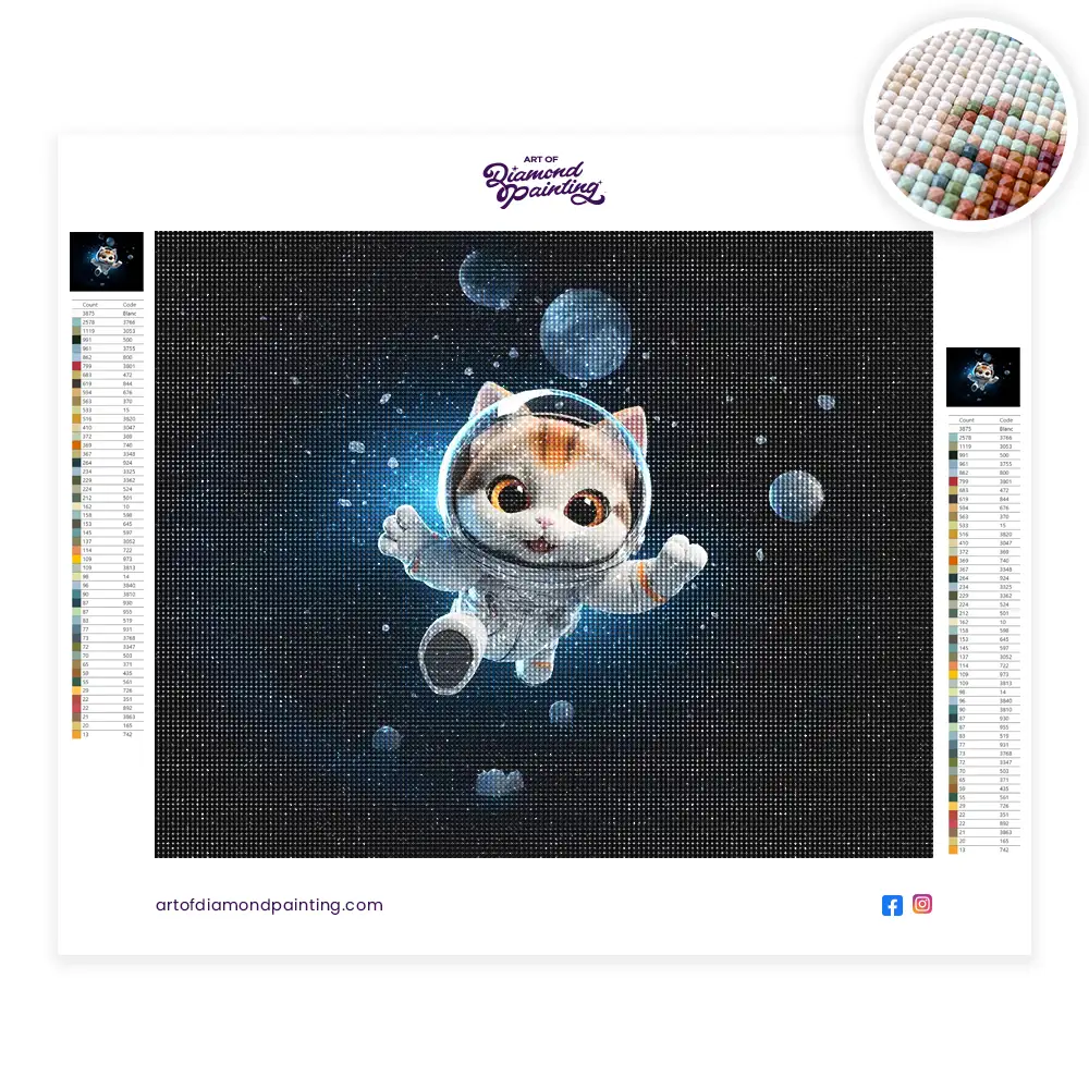 Abstract cute cat diamond painting