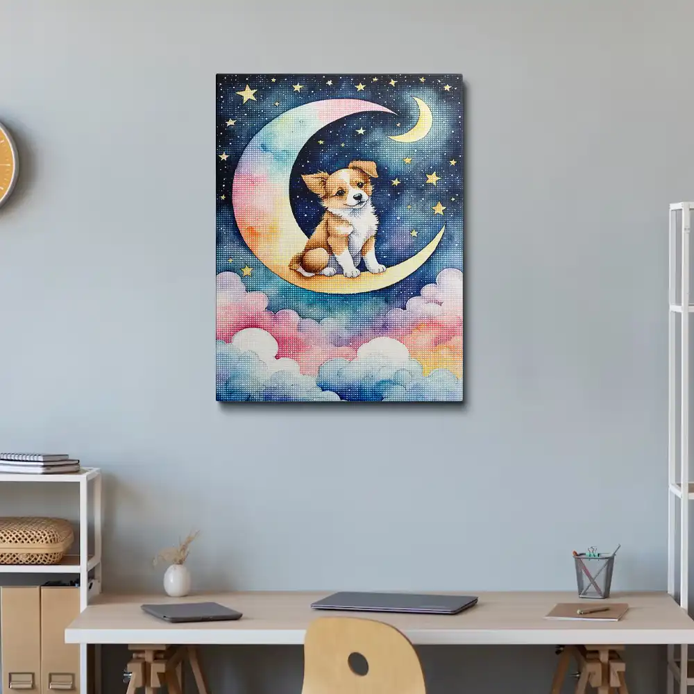 3 Watercolor painting of a playful puppy