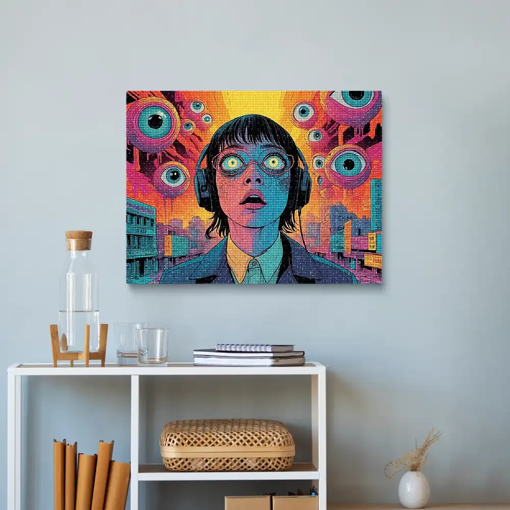 3 Glowing eyed girl with mouth open