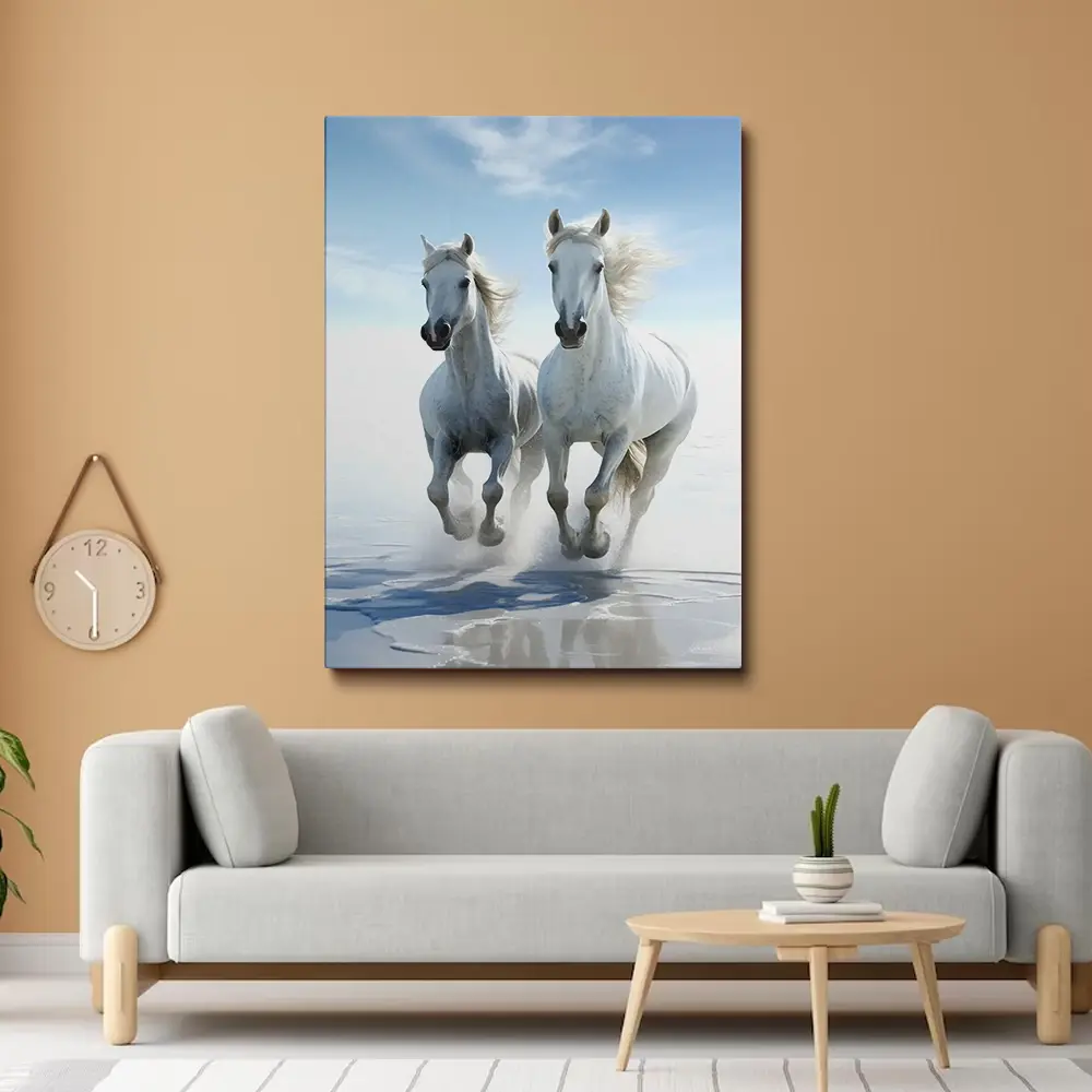 White horse diamond painting