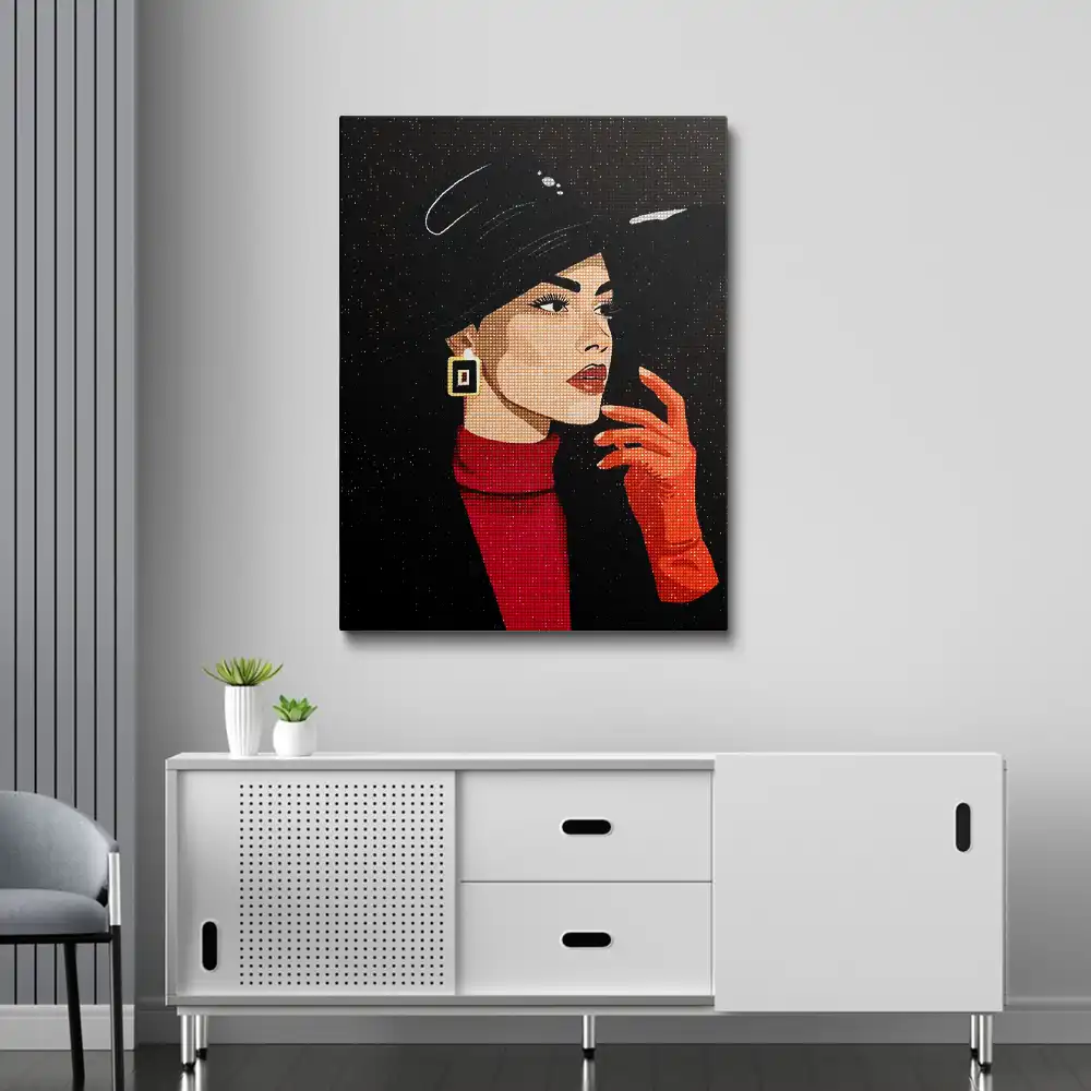 3 Woman with wide-brimmed hat