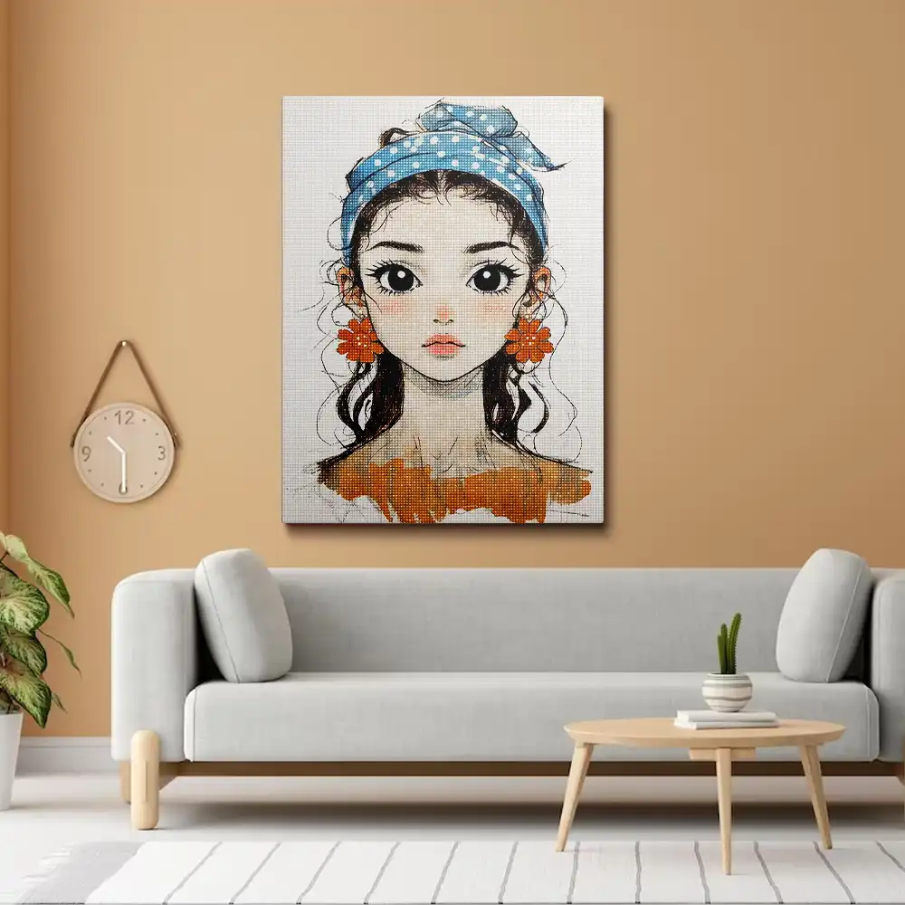 3 Girl with blue headscarf