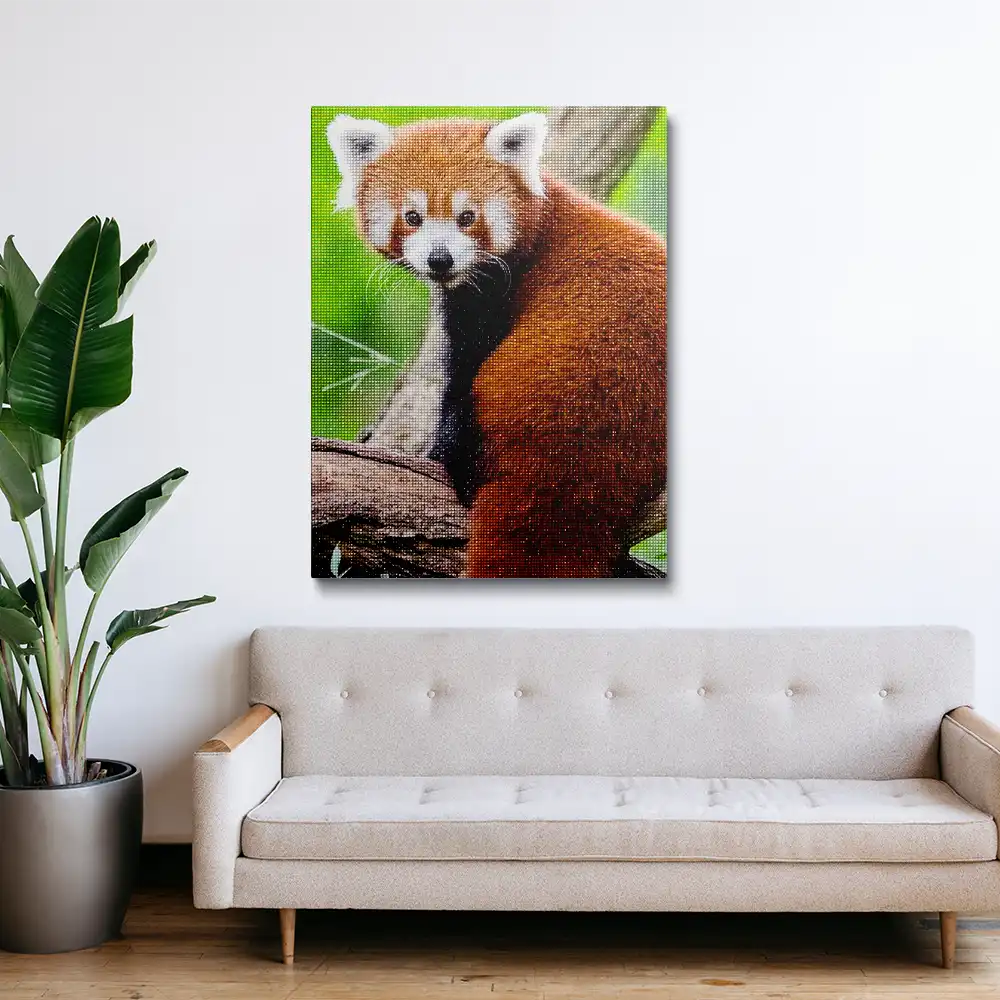 Red panda diamond painting