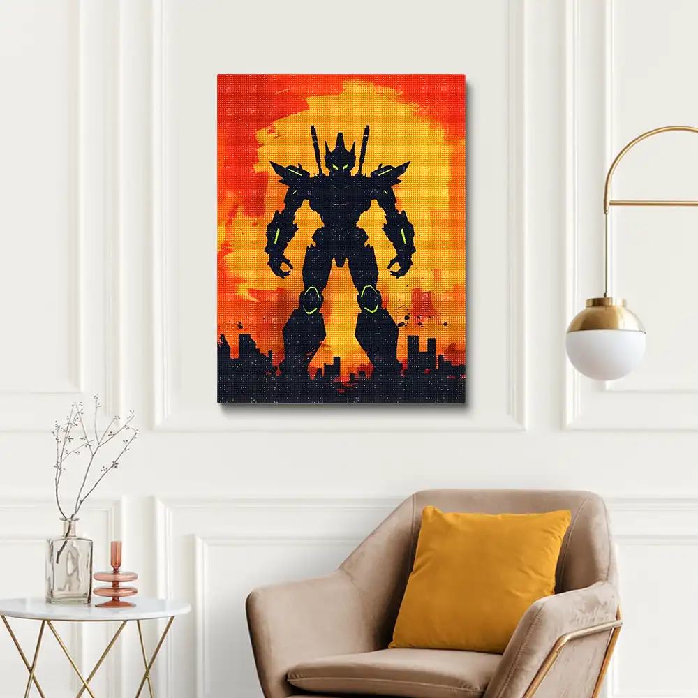 3 Futuristic robotic figure