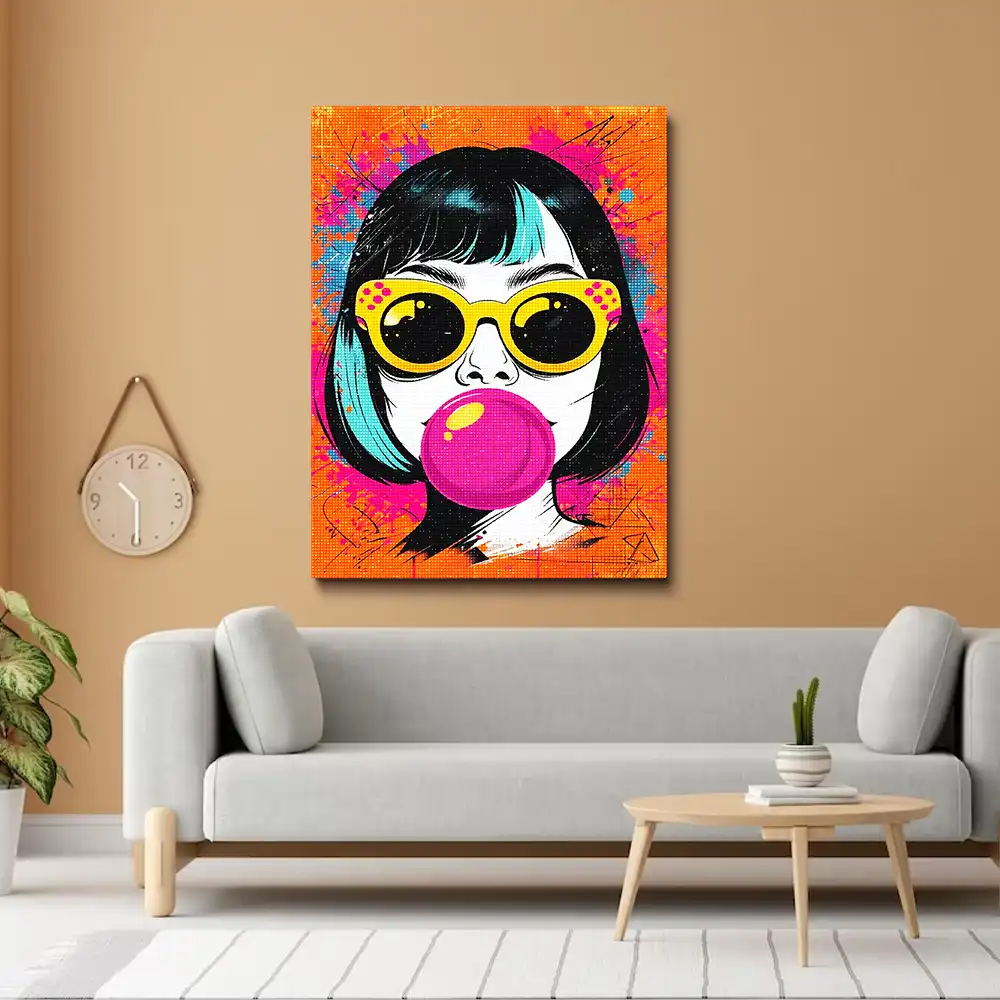 3 Pop art face with sunglasses