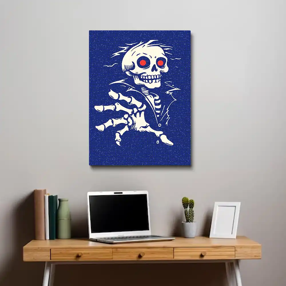 Whimsical skeleton character