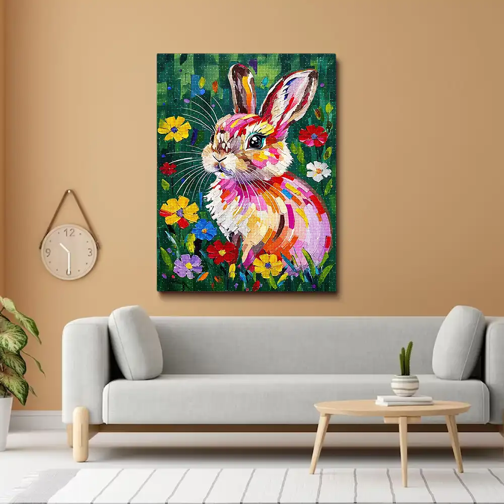 3 Vibrant impressionistic bunny