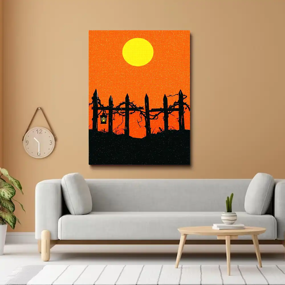 3 Spooky silhouetted fence