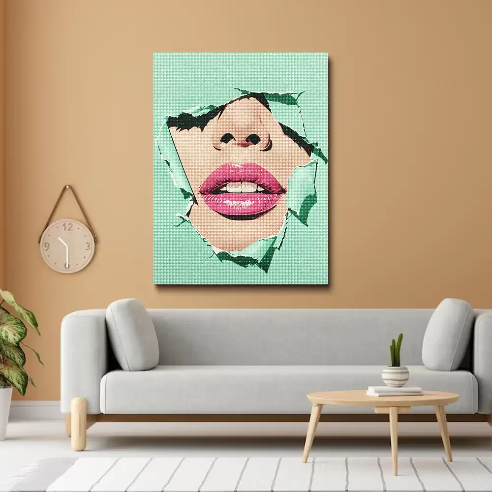 3 Vintage pop art woman's face