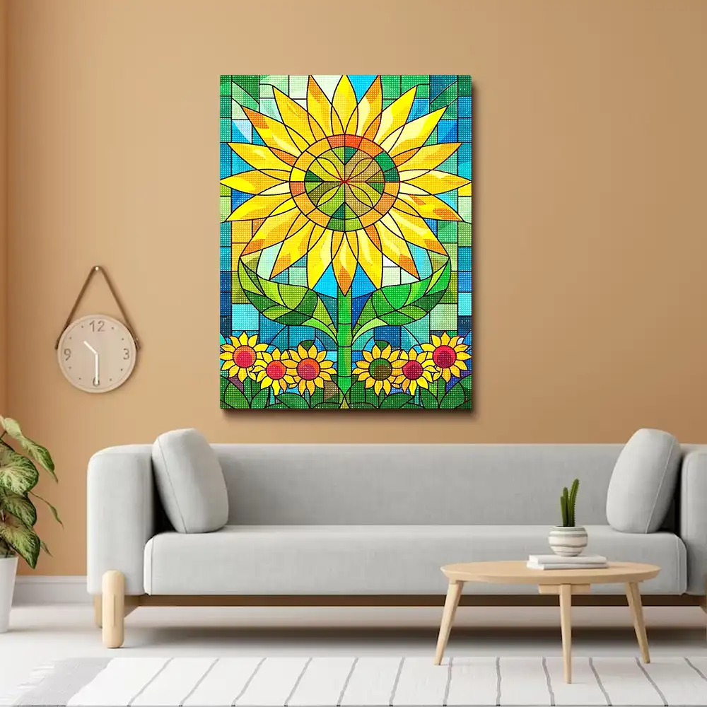 3 Stained glass sunflower