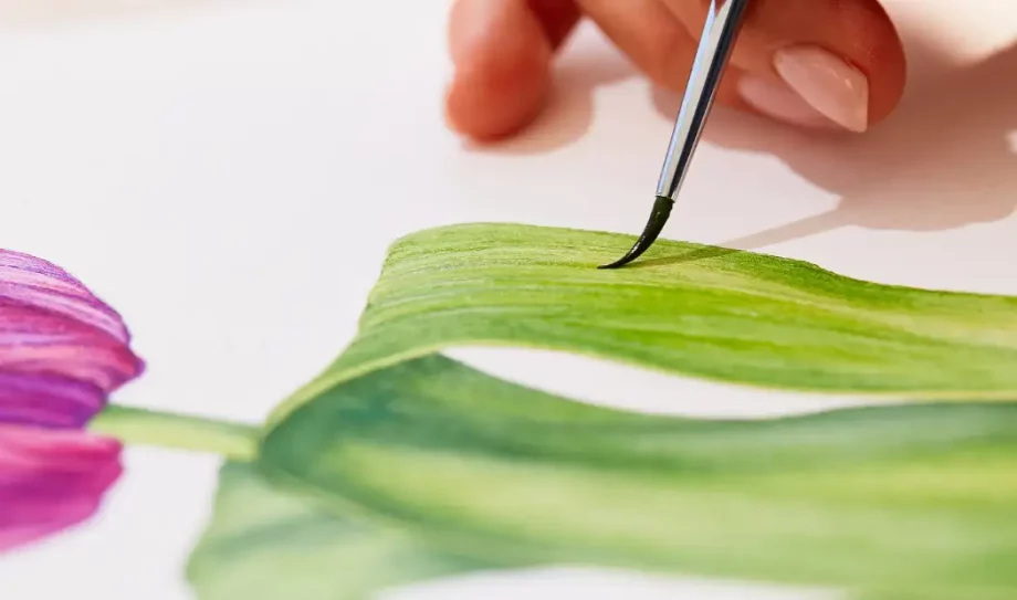 how to paint a leaf