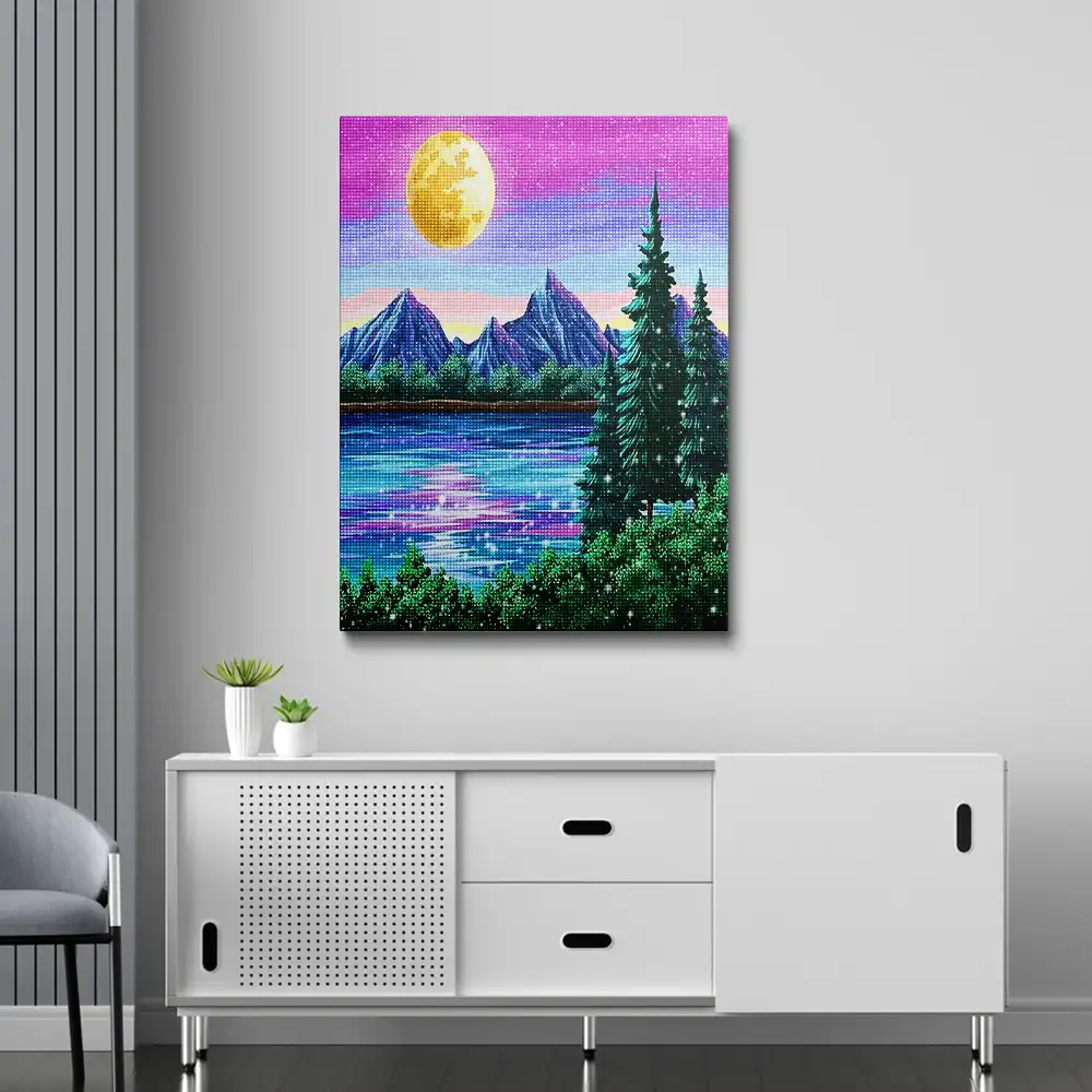 Sunset light lake diamond painting