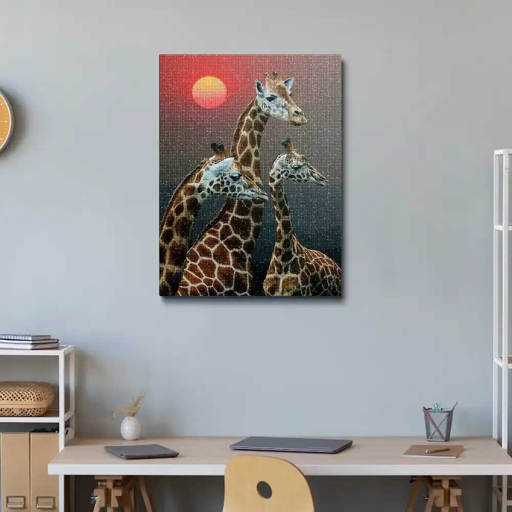 Giraffe family diamond painting
