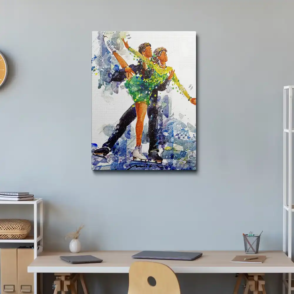 Abstract ice skaters diamond painting
