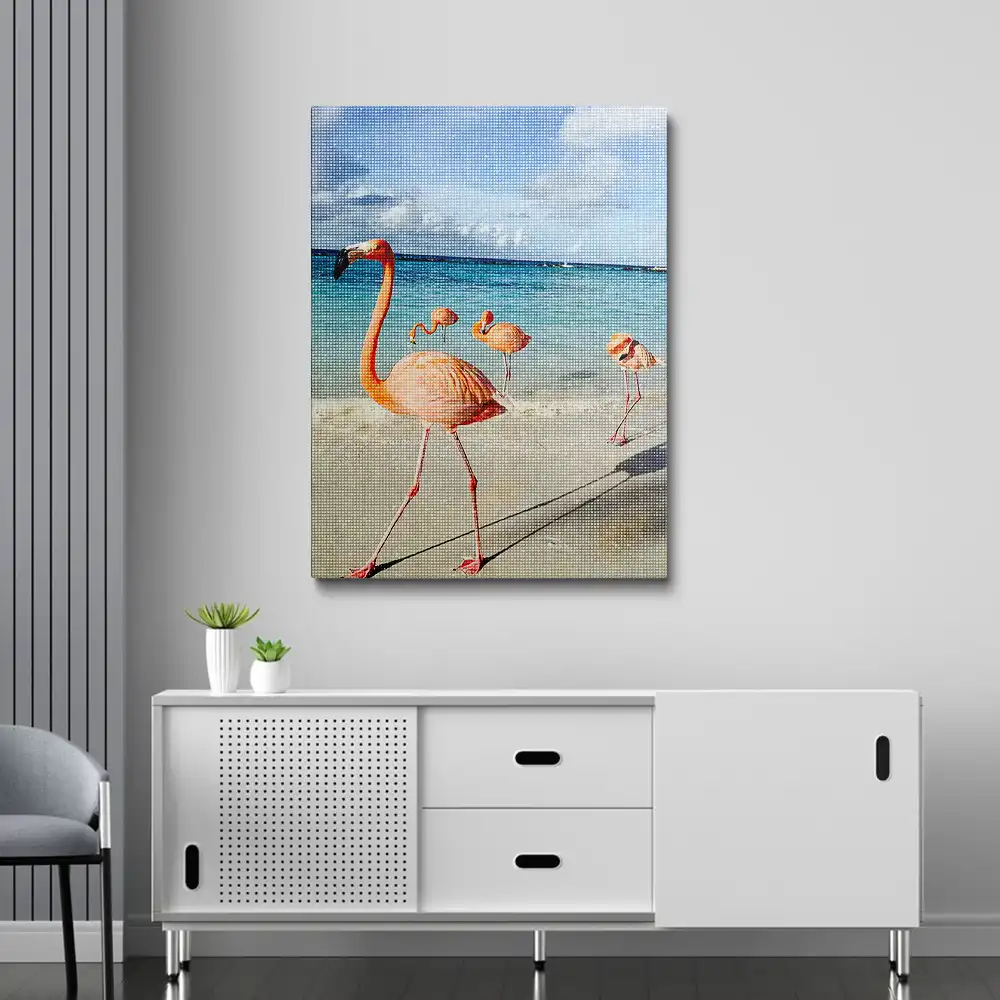 Flamingo Walk diamond painting