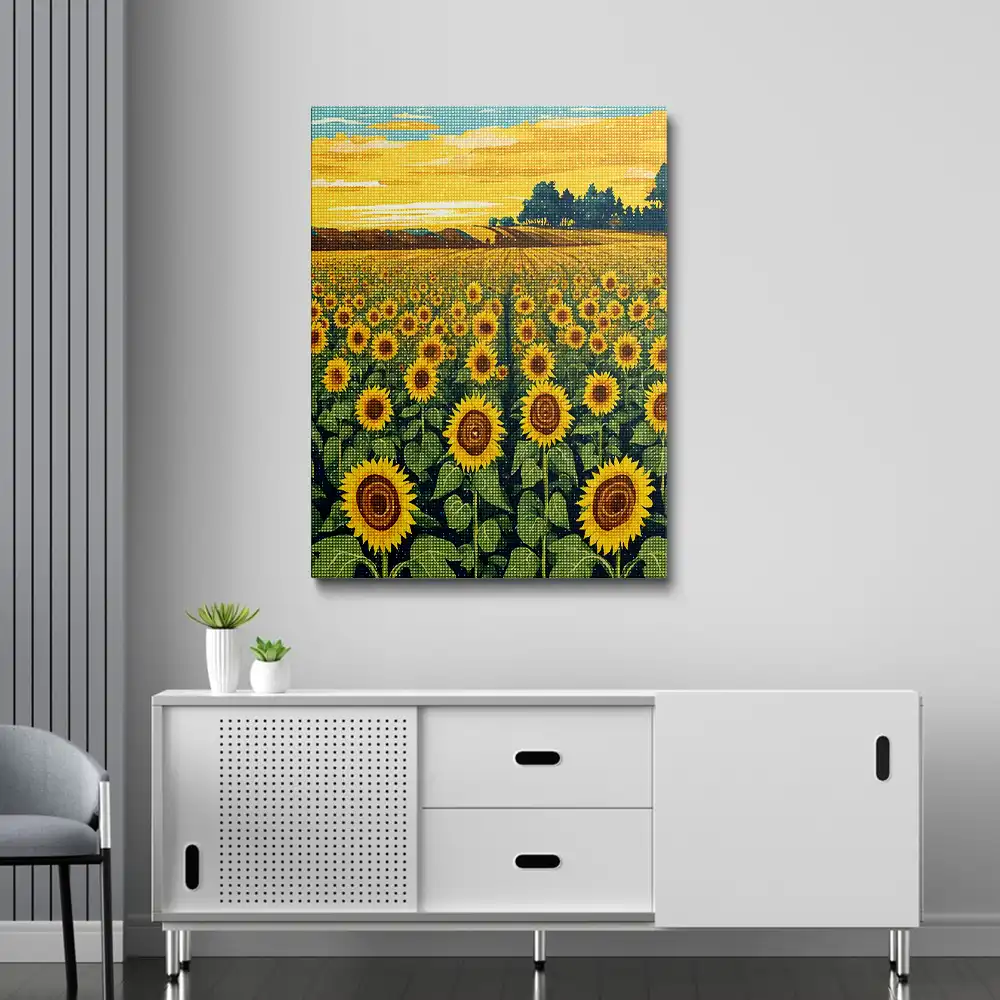 Sunflower field diamond painting
