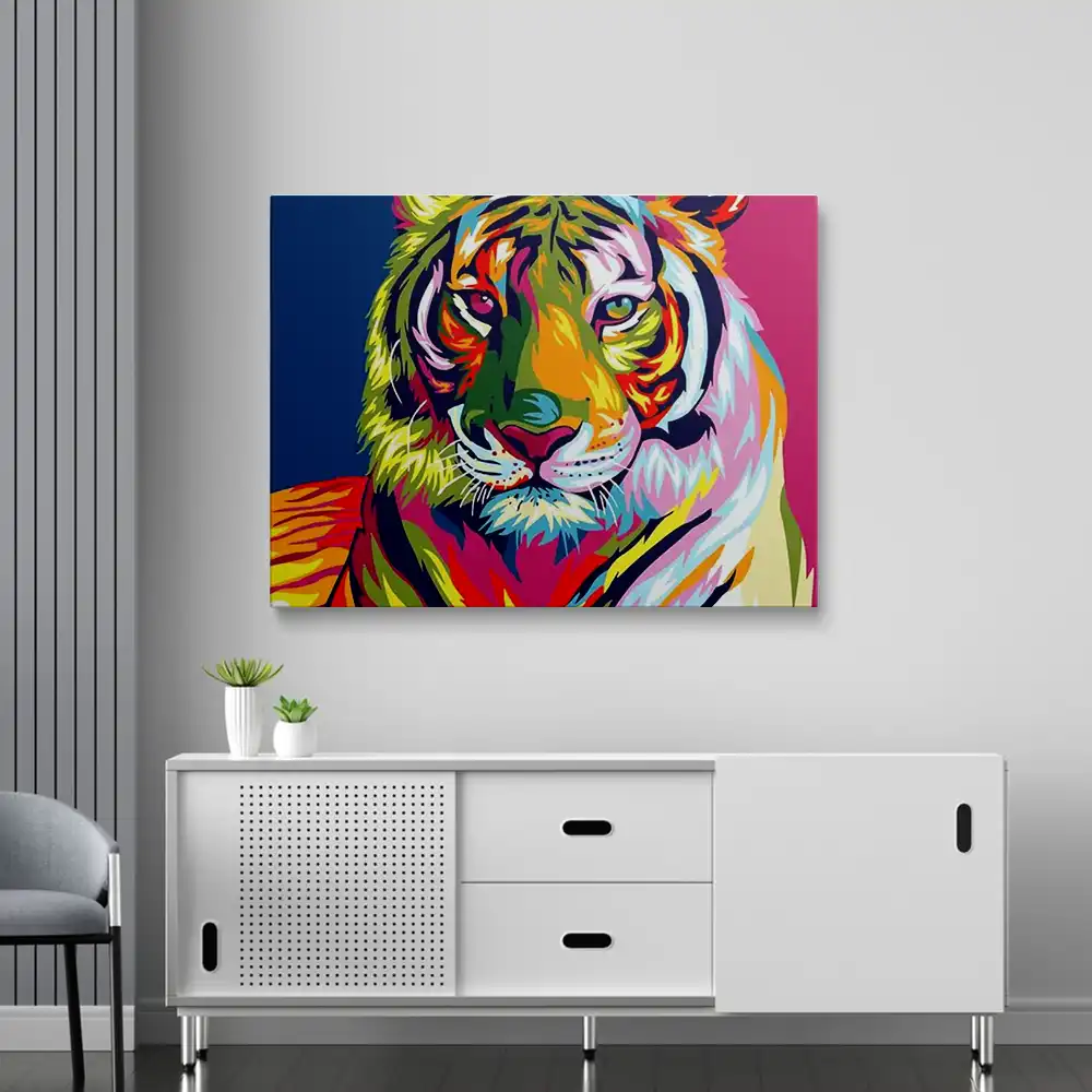 Colorful tiger diamond painting