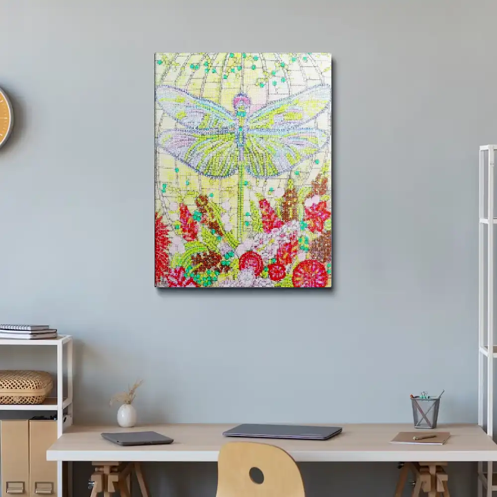 Colorful dragonfly diamond painting