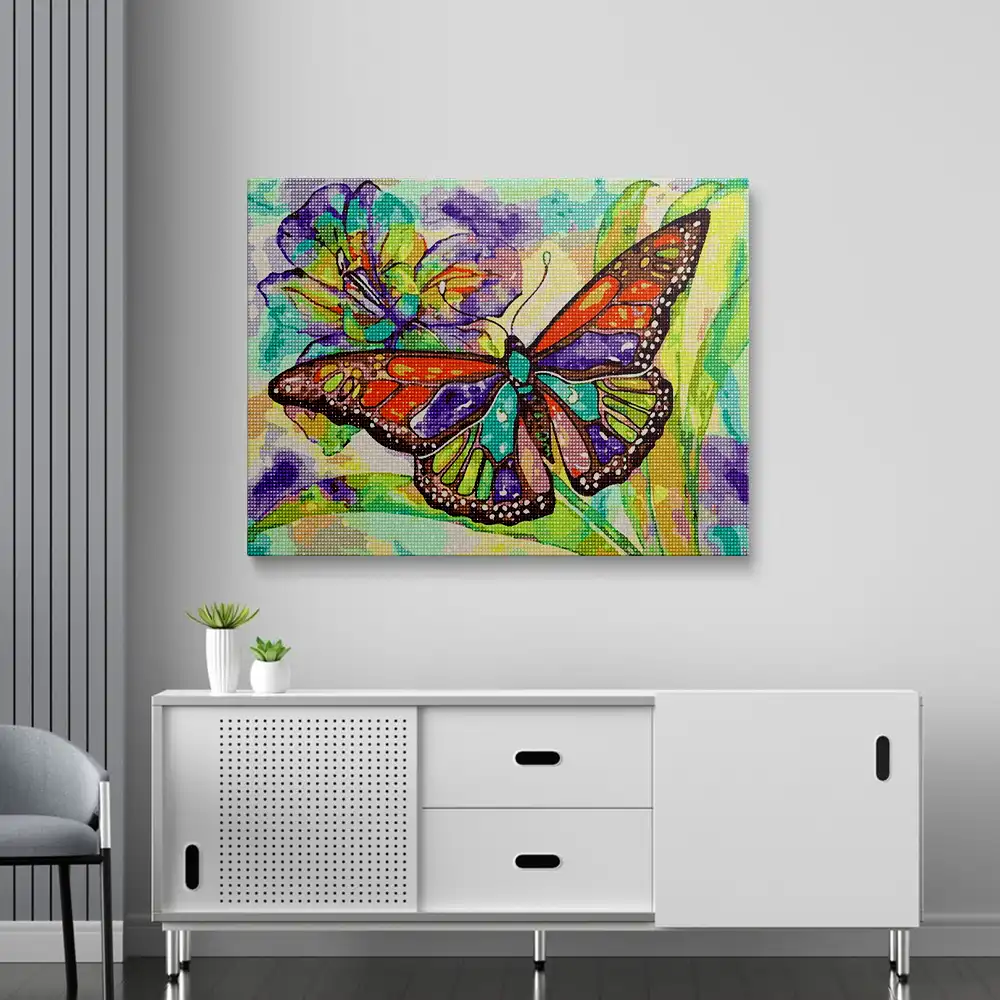 Butterfly iris diamond painting