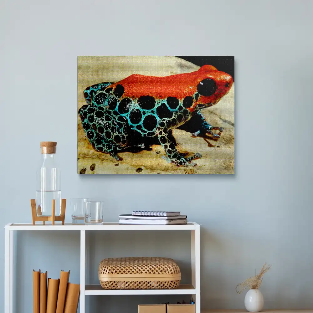 Reticulated poison frog diamond painting