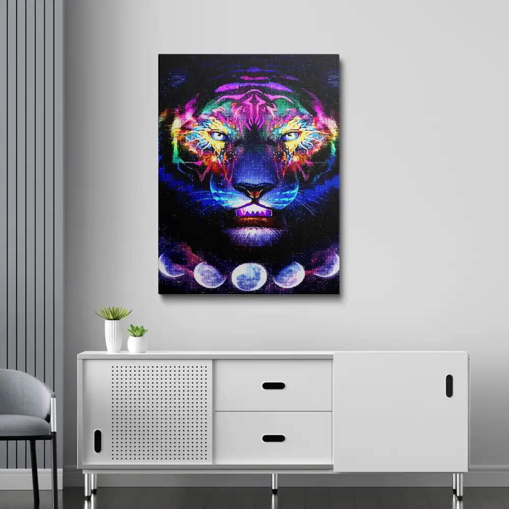Aesthetic galaxy tiger diamond painting
