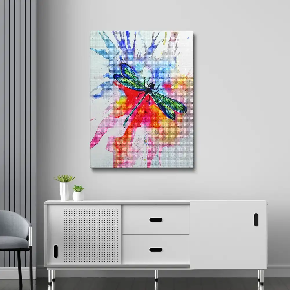 Aesthetic dragonfly diamond painting