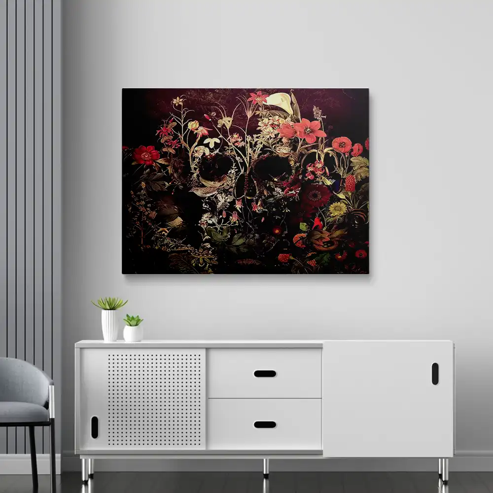 Skull with Flowers diamond painting
