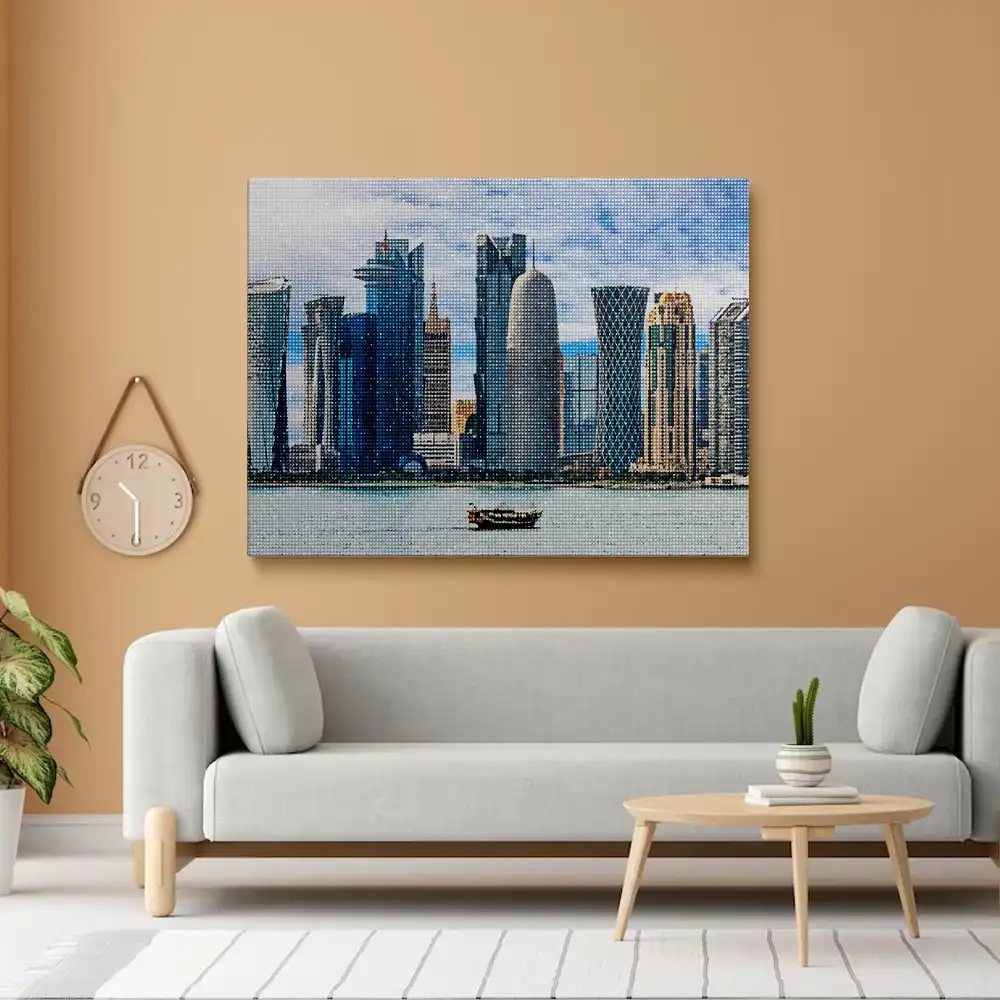 3 Qatar buildings diamond painting