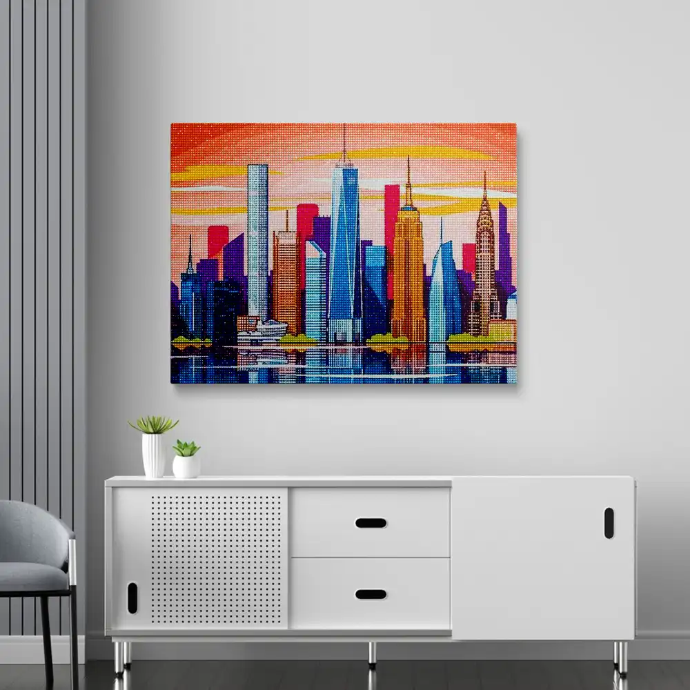 3 Panoramic view big city diamond painting