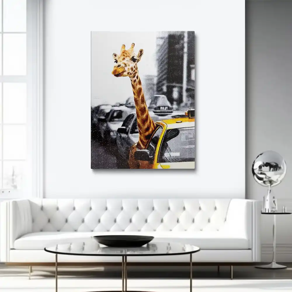 Traveling giraffe diamond painting